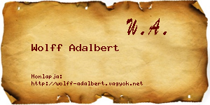 Wolff Adalbert névjegykártya